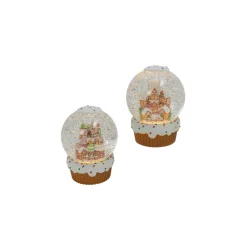 7.6" Battery Operated Gingerbread House Spinning Water Globe 2597420