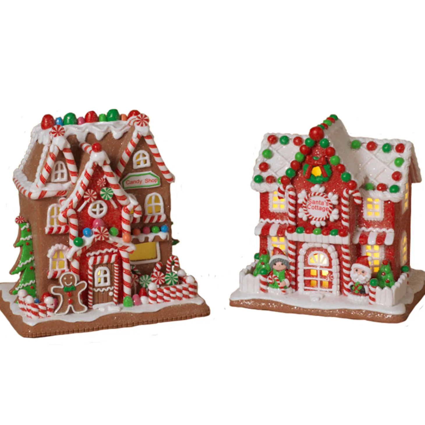 9" Battery Operated Lighted Clay Dough Gingerbread Christmas House 2659510