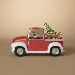 11.5" Battery Operated Santa In Red Truck Spinning Water Globe 2600550