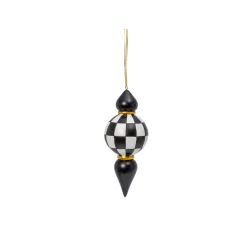 8.5" Black And White Finial Glass Christmas Ornament 2551730