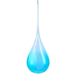 5" Blue Drop Glass Christmas Ornament D3554