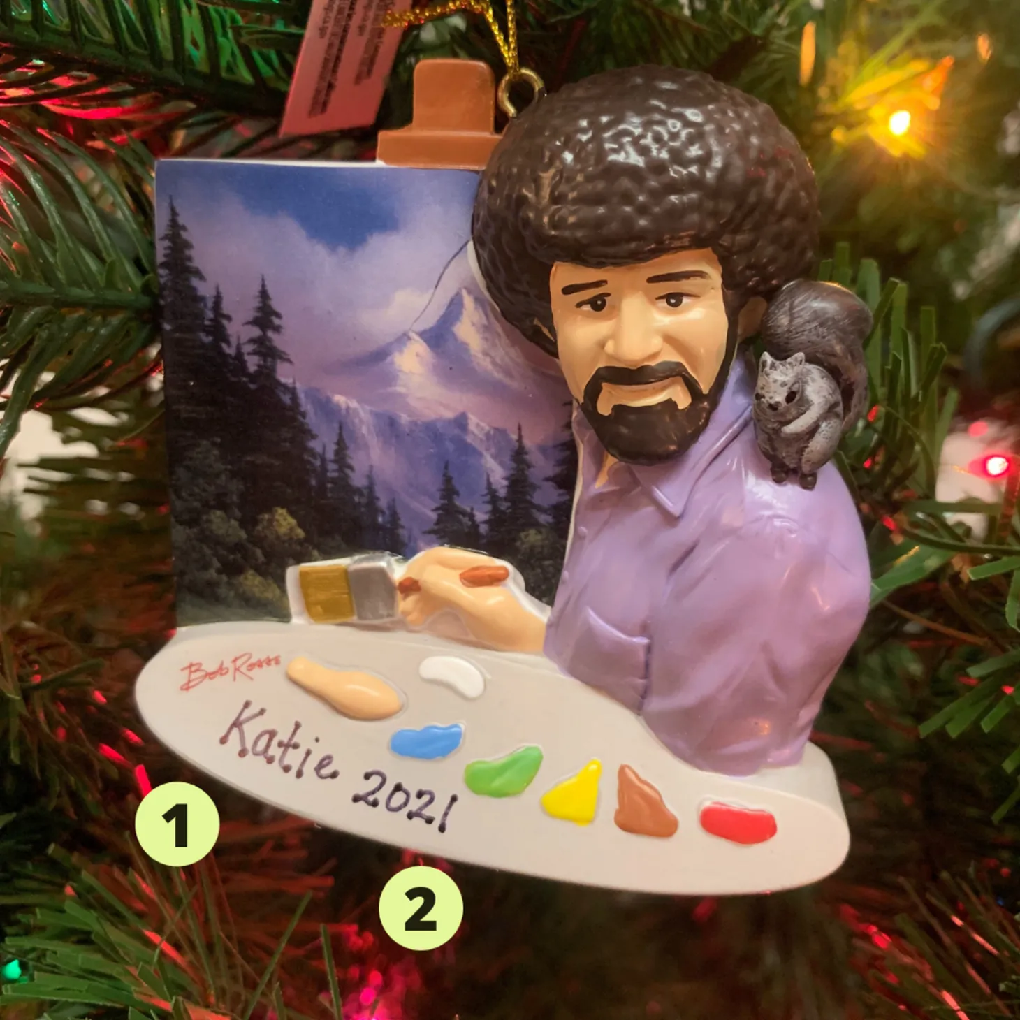 3.5" Bob Ross Painting Personalized Christmas Ornament BO2201