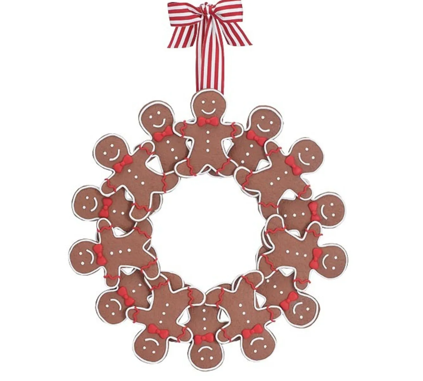 18" Claydough Gingerbread Cookie Christmas Wreath 9742089
