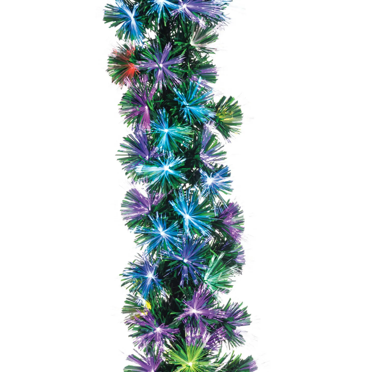 6' Color Changing Fiber Optic Tinsel Christmas Garland 437572M
