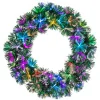 24" Color Changing Fiber Optic Tinsel Christmas Wreath 447597M