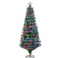 6' Color Changing Fiber Optic Tinsel Christmas Tree 6522-60M