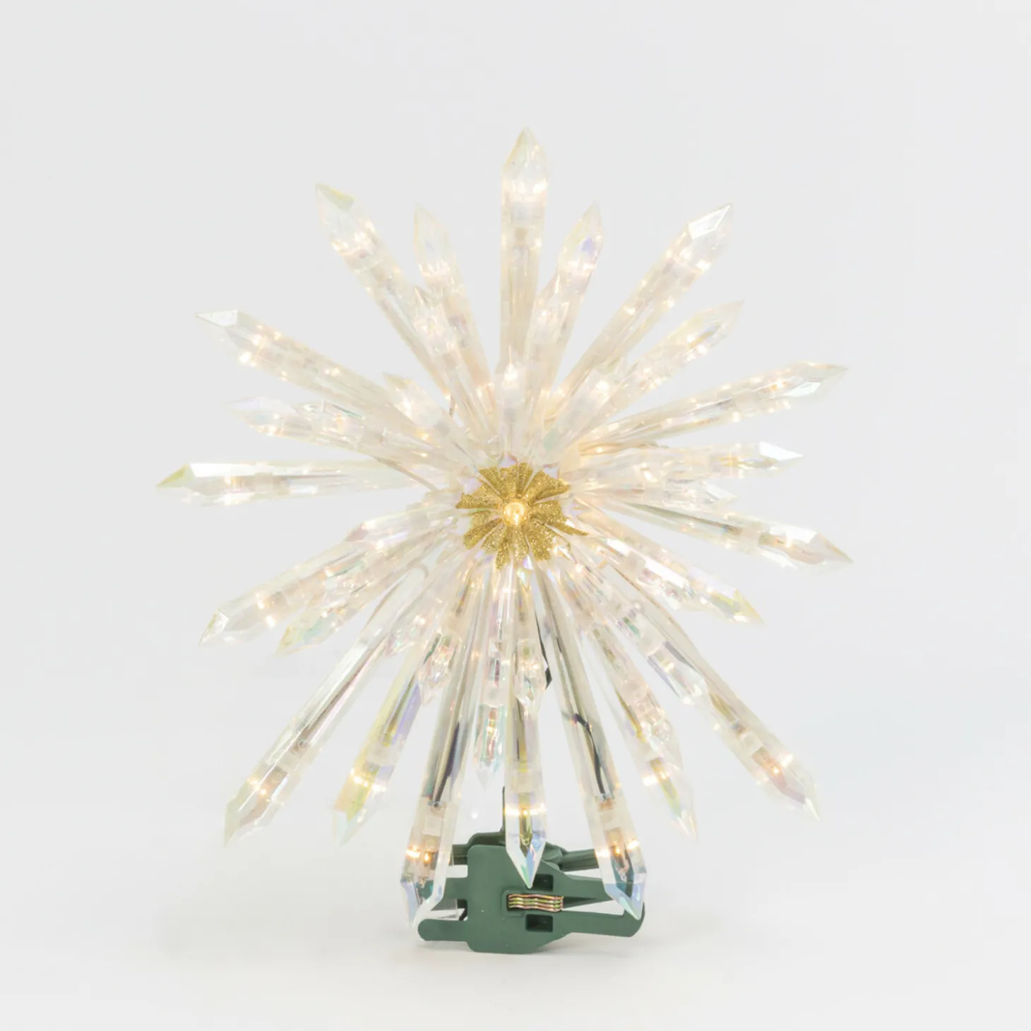 13.5" Electric Lighted Glittered Crystal Starburst Christmas Tree Topper 2619000