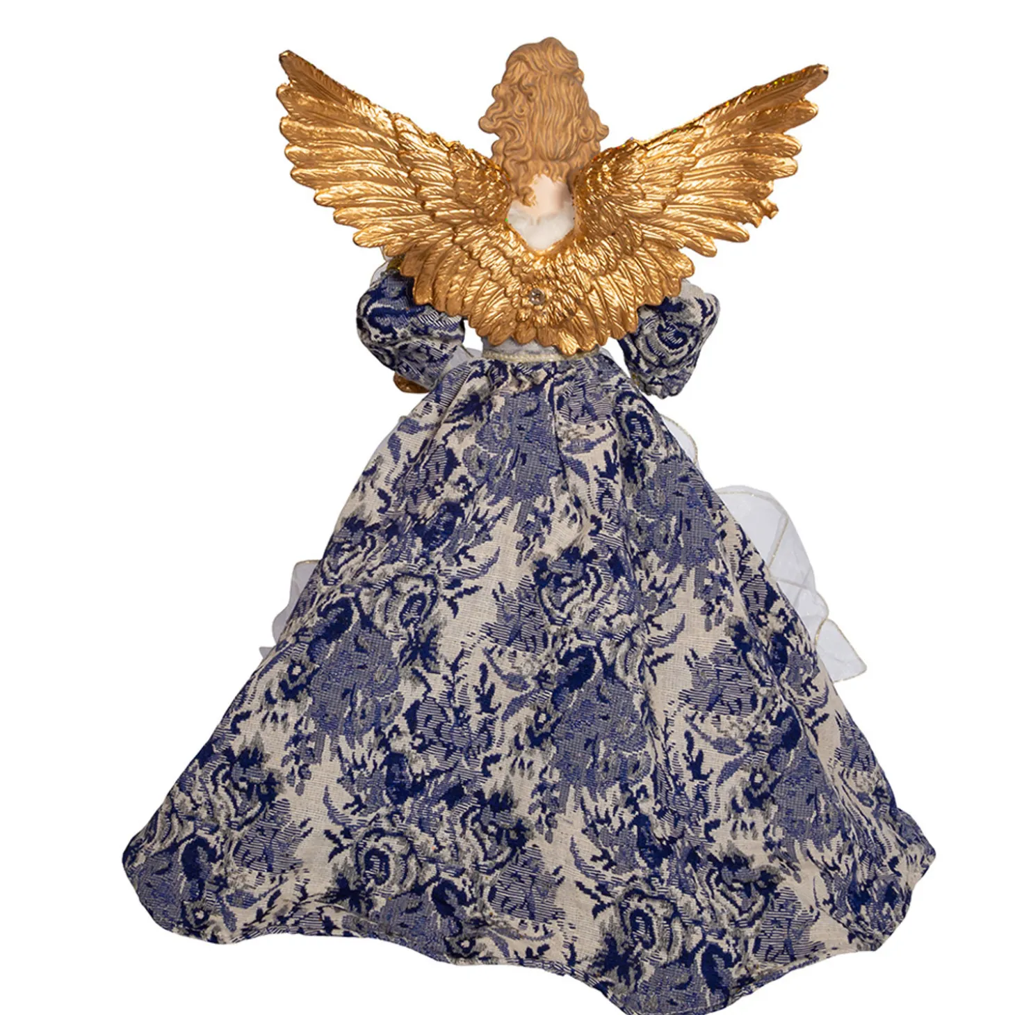 17" Indigo Blue Delft Angel Christmas Tree Topper J6099