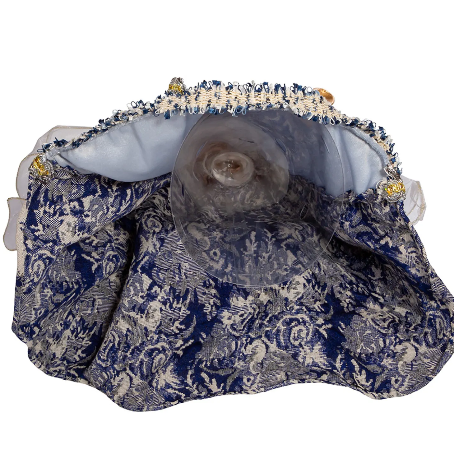17" Indigo Blue Delft Angel Christmas Tree Topper J6099