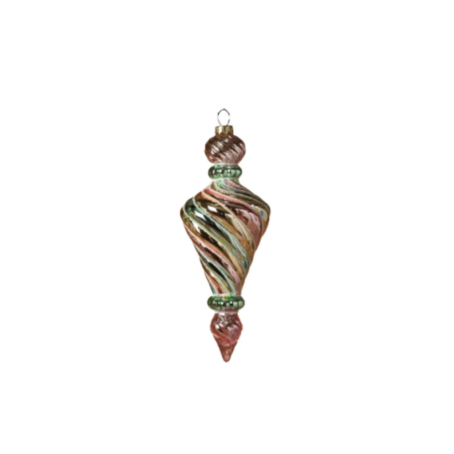 7" Iridescent Glass Finial Christmas Ornament 2616640