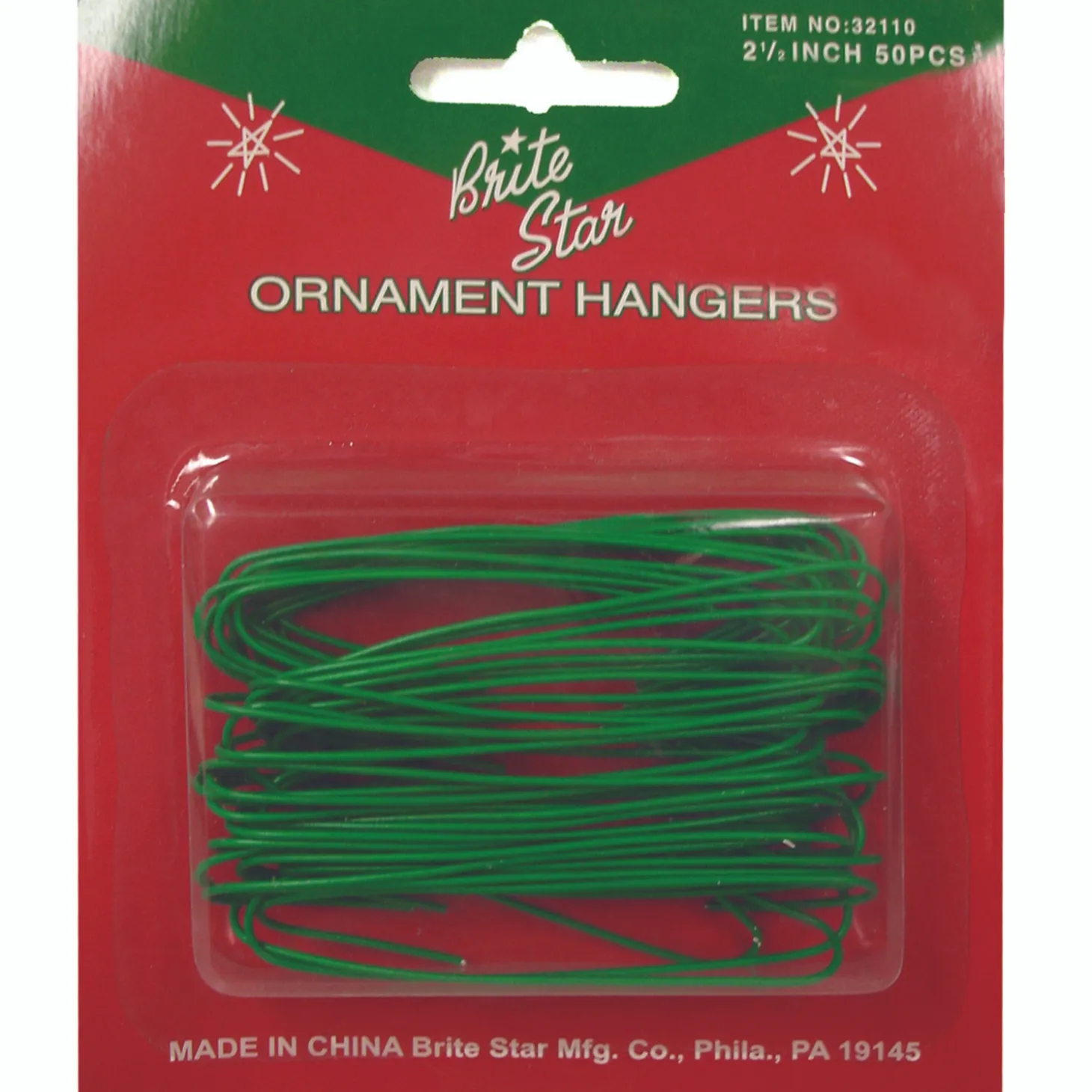 50 Large Green Christmas Tree Ornament Hooks