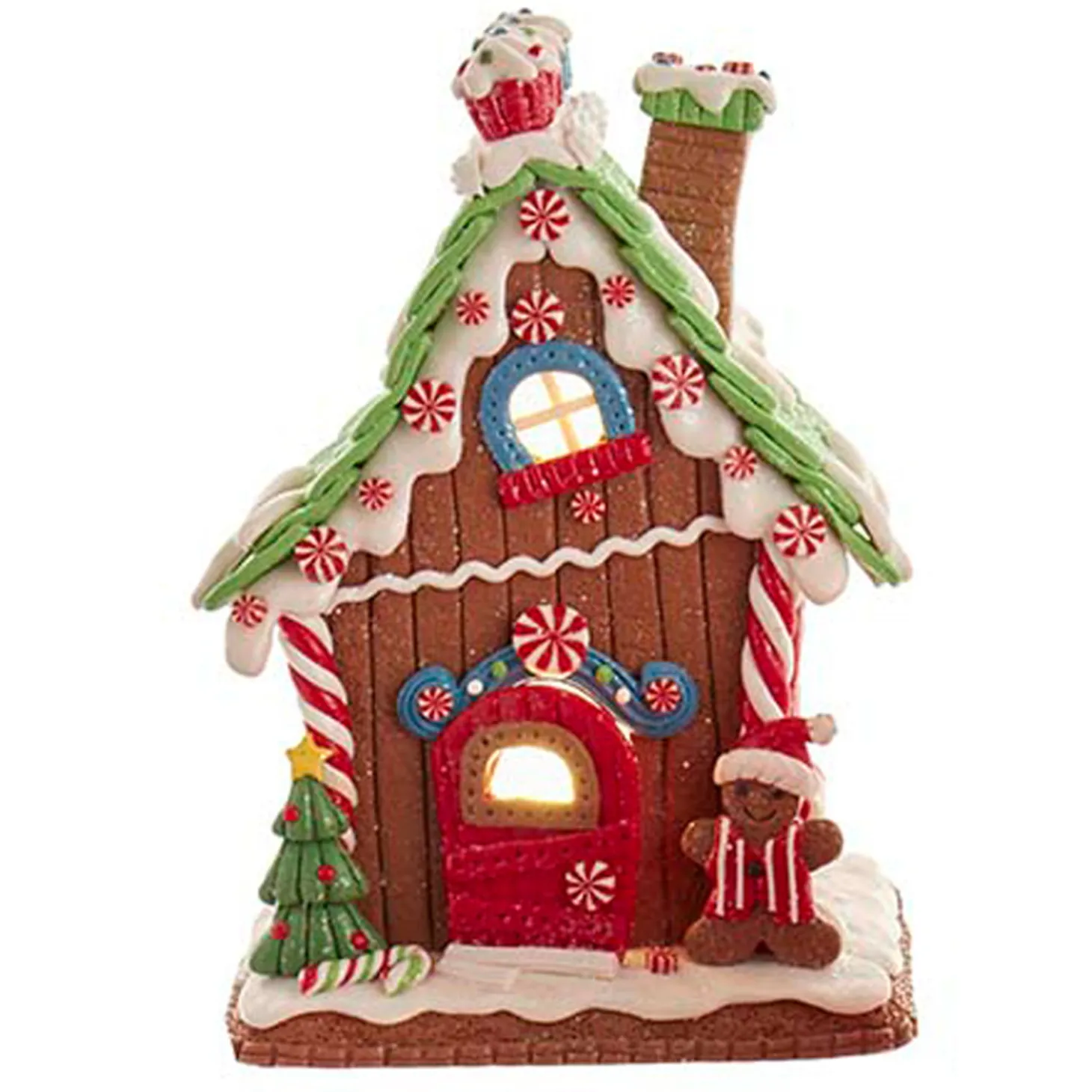 8" LED Lighted Cottage Style Gingerbread House Christmas Decoration GBJ0021
