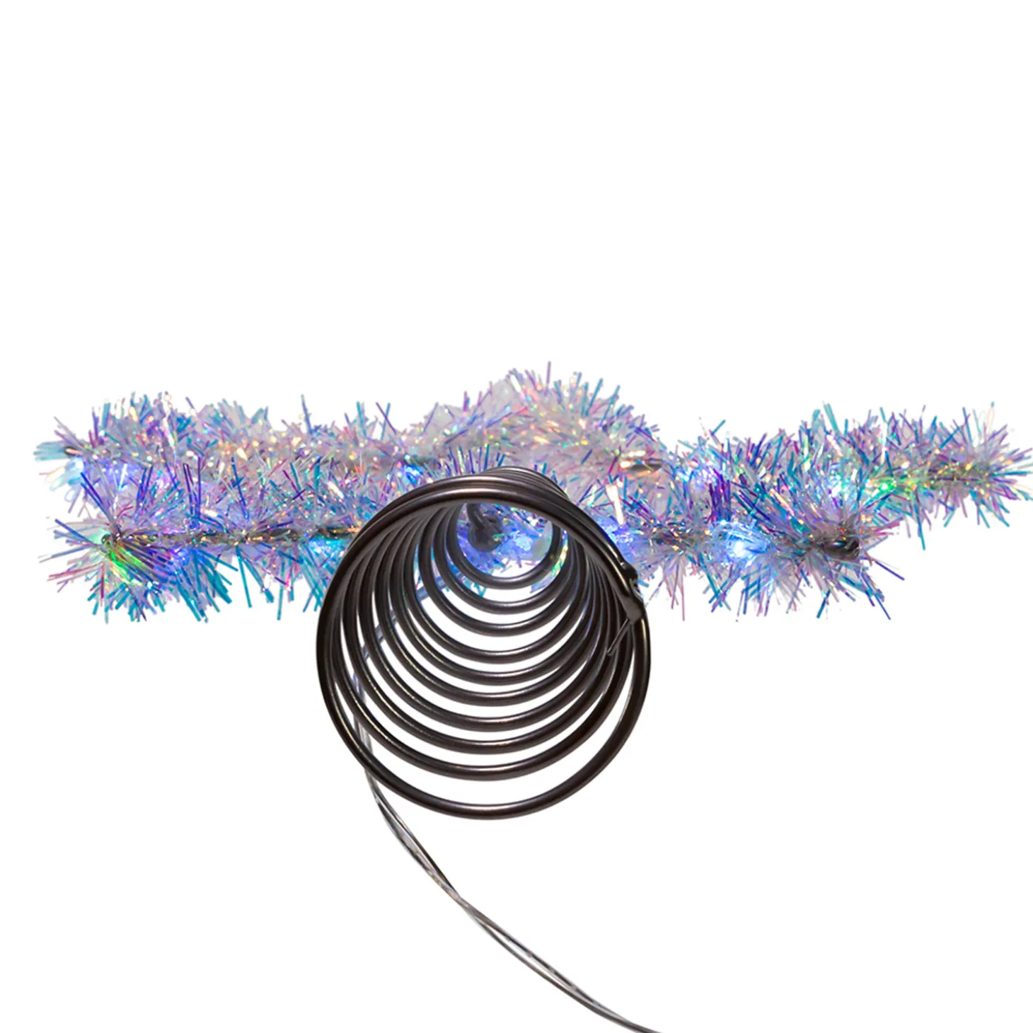 12.2" LED Lighted Silver Tinsel Star Christmas Tree Topper AD1022RGB