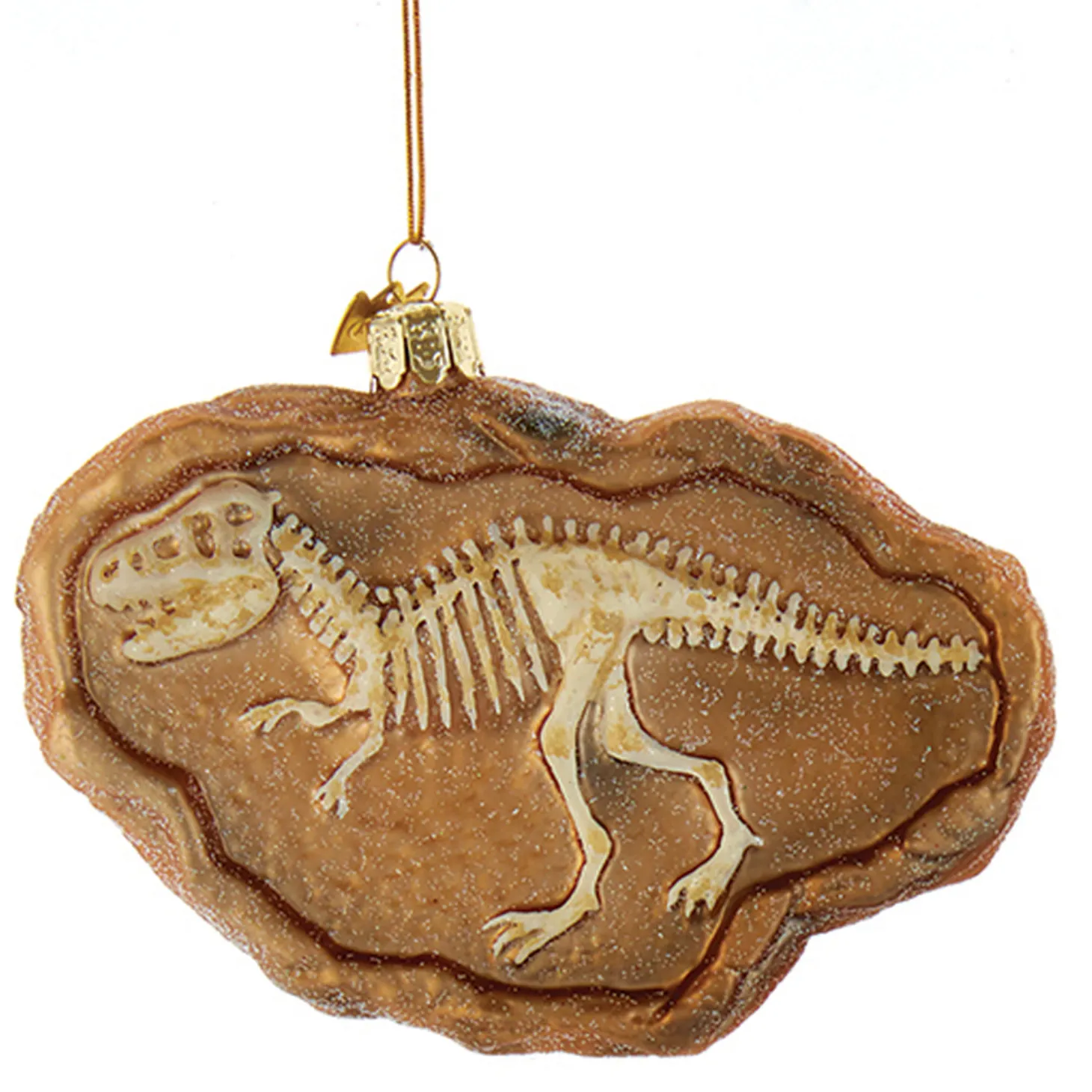 4.75" Noble Gems Dinosaur Fossil Glass Christmas Ornament NB1726