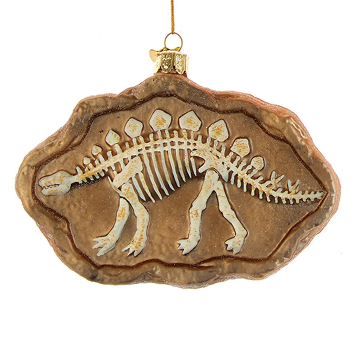 4.75" Noble Gems Dinosaur Fossil Glass Christmas Ornament NB1726