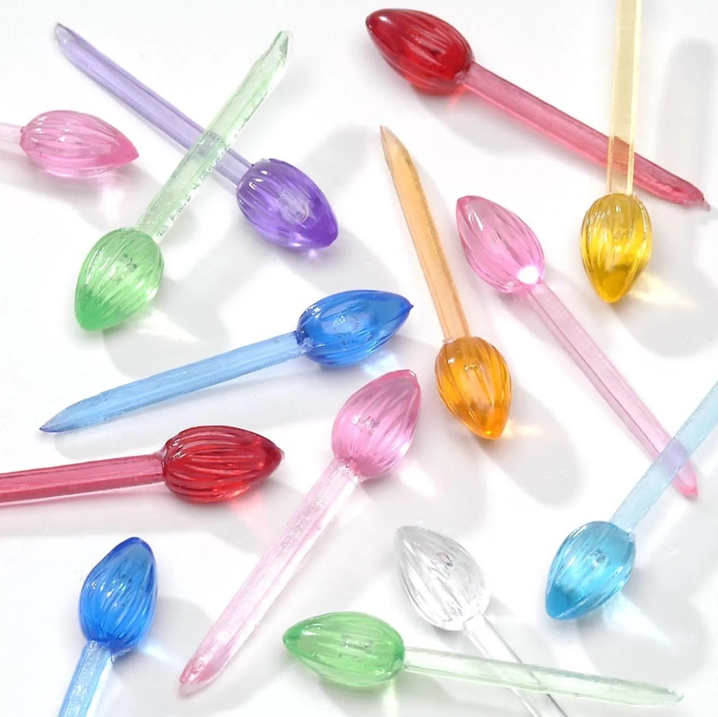 250 Pack 1/4" Mini Twist Pin Multi Color Ceramic Tree Plastic Replacement Light Bulbs P0661