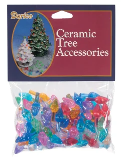 100 Pack .5" Multi Color Ceramic Tree Plastic Replacement Light Bulbs P0662