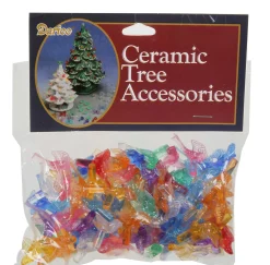 100 Pack 1" Multi Color Ceramic Tree Plastic Replacement Bird Bulbs P0664