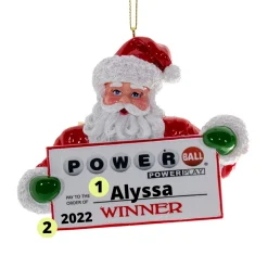 3" Power Ball Santa Personalized Christmas Ornament PB2221