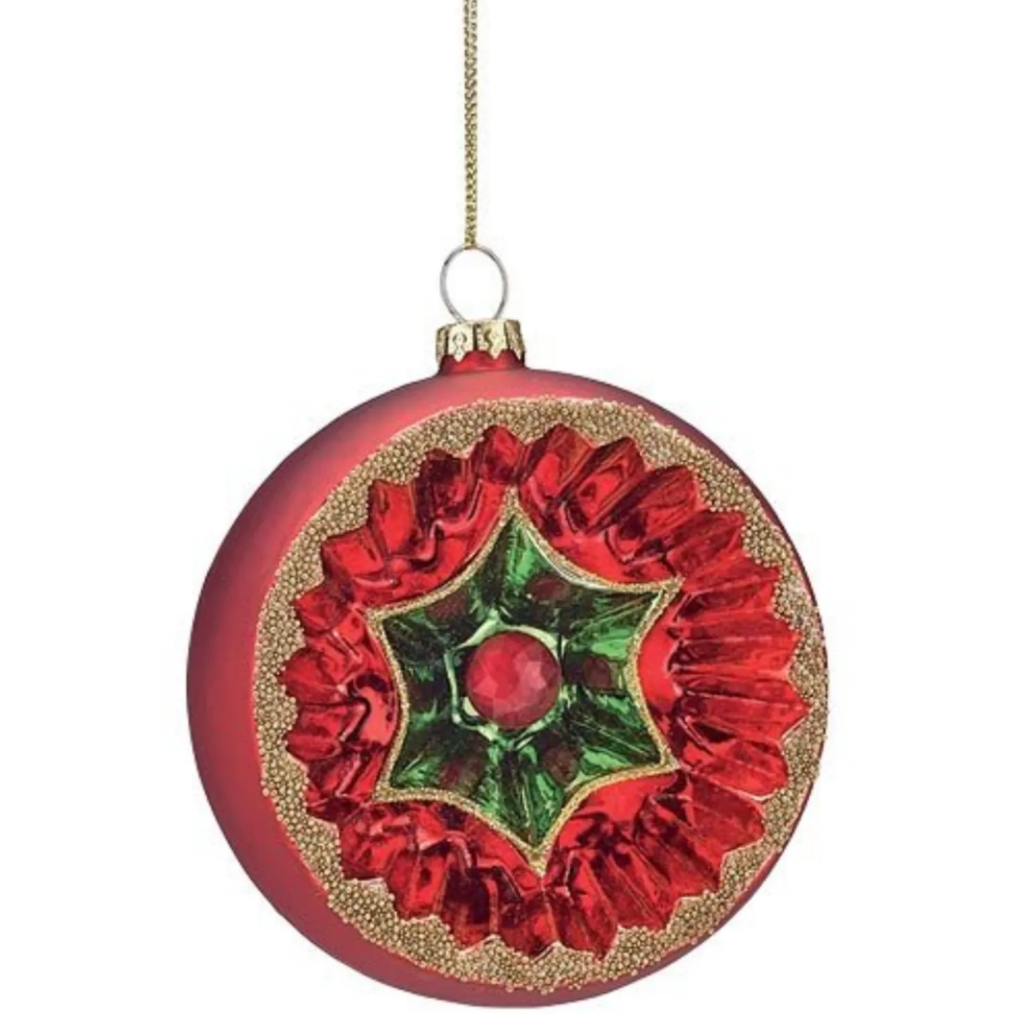 4" Red And Green Reflector Glass Ball Christmas Ornaments 9741891
