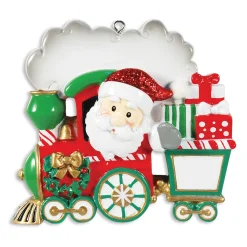 3.5" Santa In Train Personalized Christmas Ornament OR1260-2