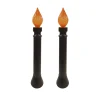 40" Set Of 2 Lighted Black Candle Blow Mold Halloween Decoration 62300