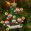 African American Christmas Tree Family Of 5 Personalized Christmas Ornament AA827-5