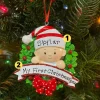 Baby In A Red And Green Wreath Personalized Christmas Ornament OR1746-RG