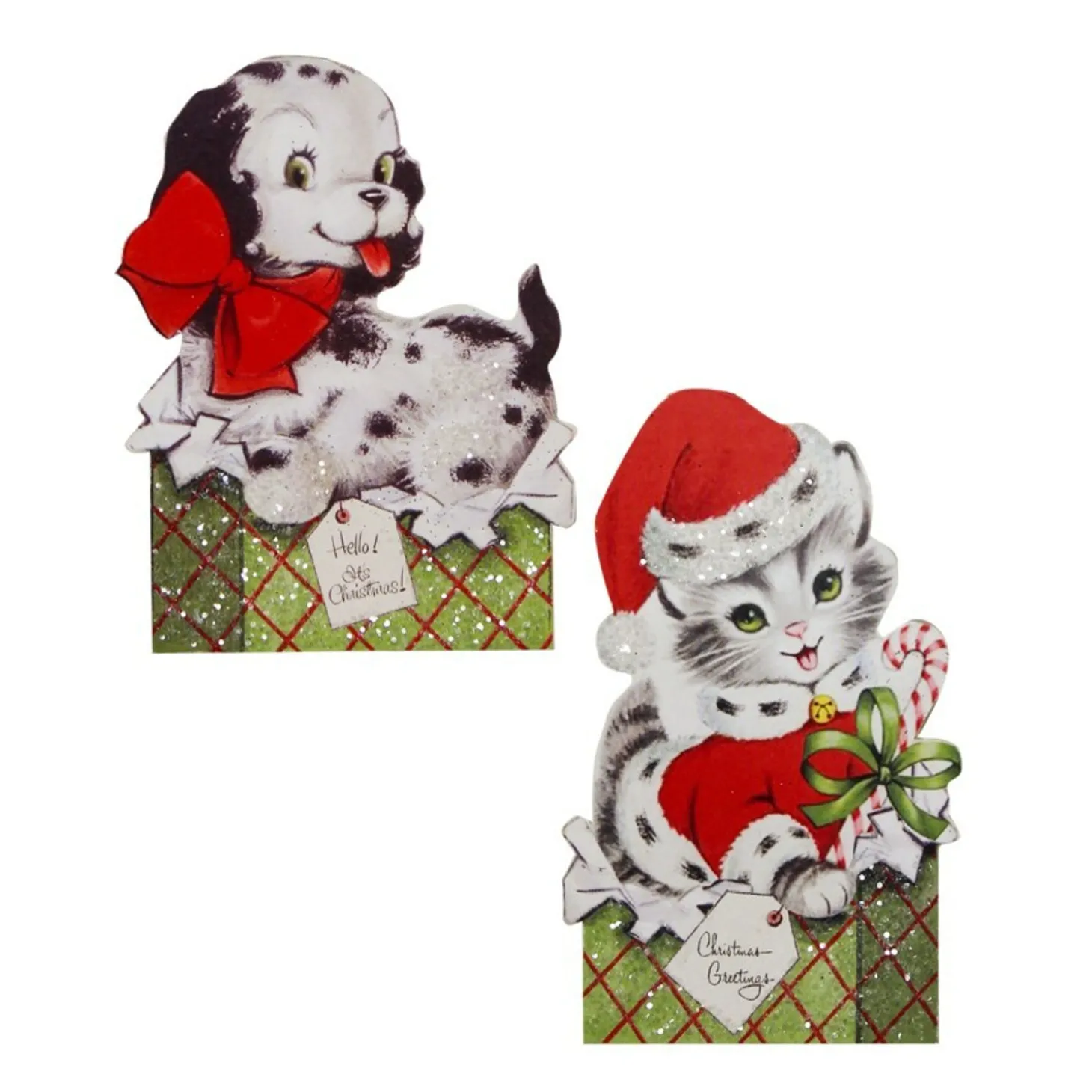 Bethany Lowe 6.5" Furry Friends Dummy Board Christmas Decoration RL0831