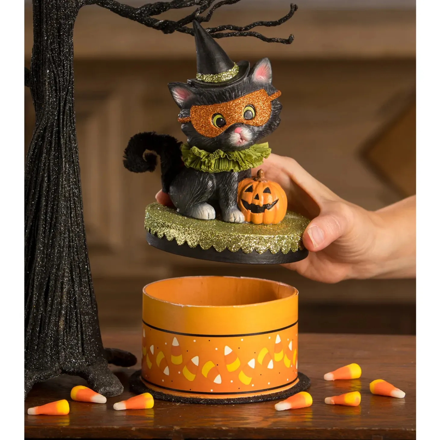 Bethany Lowe 8" Halloween Kitty Binks On Box Vintage Halloween Decoration TL3355