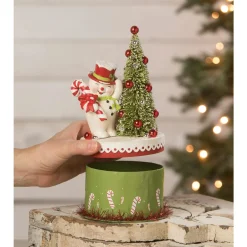 Bethany Lowe 9" Happy Snowman On Box Christmas Decoration TL2361