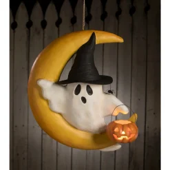 Bethany Lowe 19.5" Large Ghoulish Moon Paper Mache Halloween Decoration TJ3311
