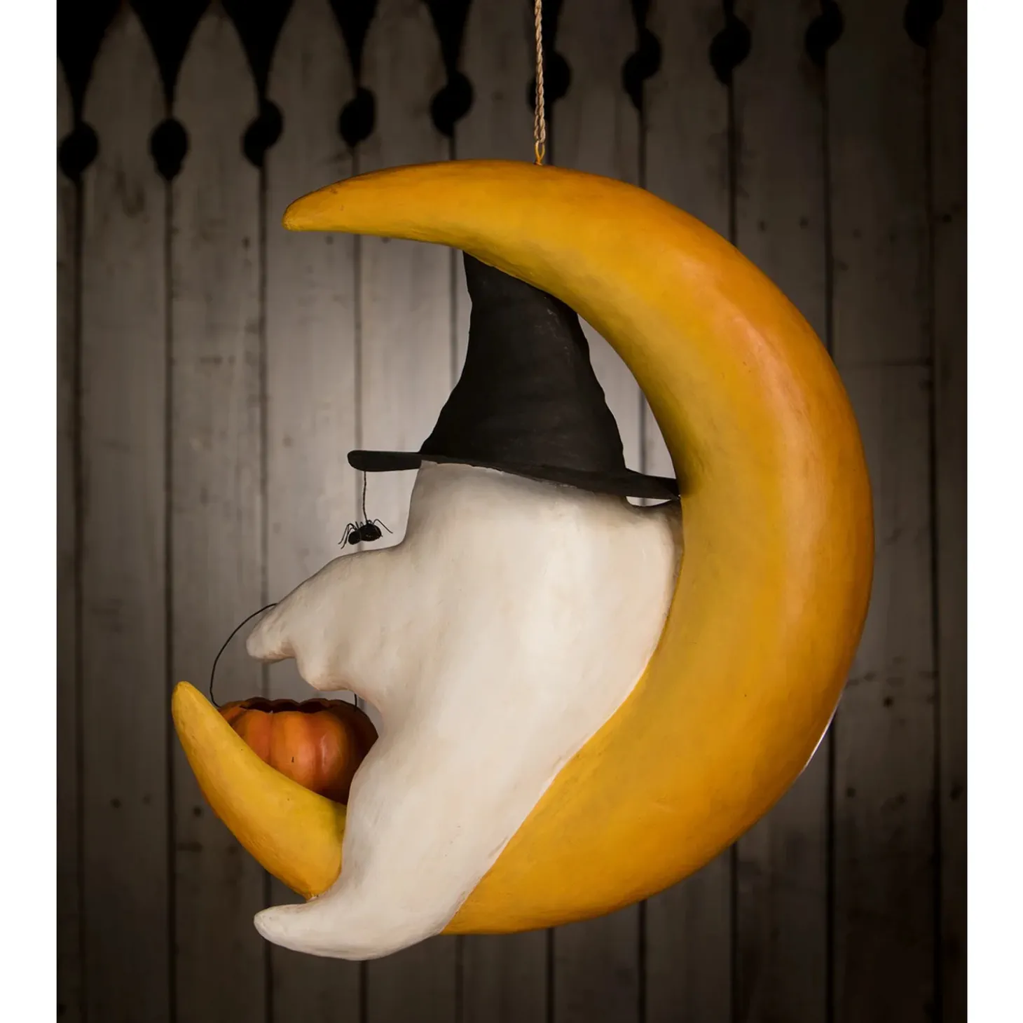 Bethany Lowe 19.5" Large Ghoulish Moon Paper Mache Halloween Decoration TJ3311