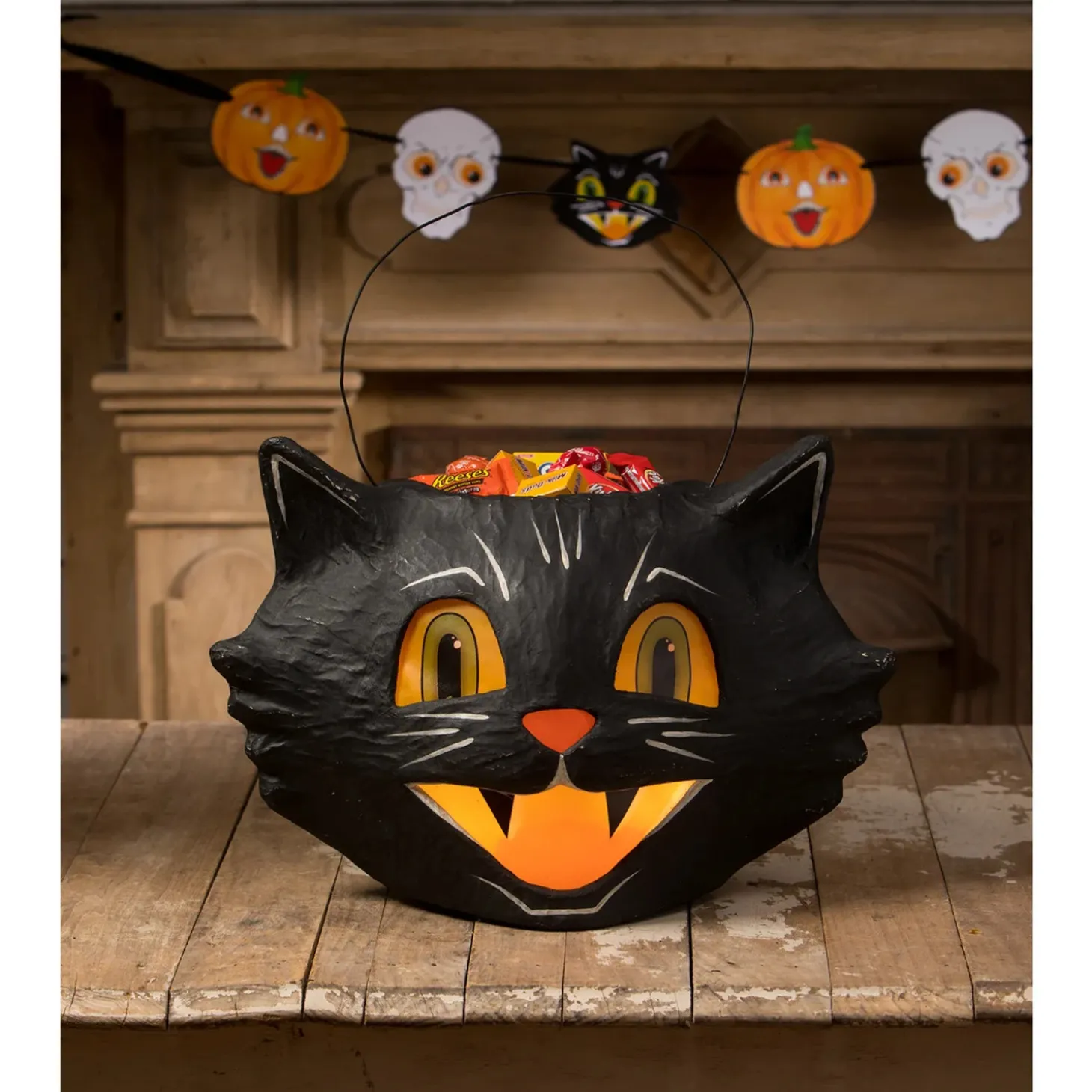 Bethany Lowe 17" Mr. Cool Cat Bucket Halloween Decoration TJ3310
