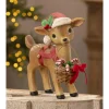 Bethany Lowe 10.75" Reindeer Carrying Basket Vintage Christmas Figure TJ3319