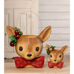 Bethany Lowe Fawnie Bucket Small Or Large Christmas Decoration