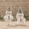 Bethany Lowe Set Of 2 Pastel Snowmen Christmas Figures