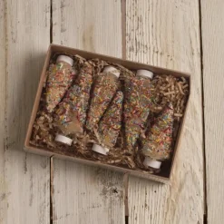 Bethany Lowe Set Of 6 Sprinkles Bottle Brush Trees LC1583