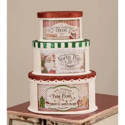 Bethany Lowe Set Of 3 Sweet Tidings Christmas Nesting Boxes TL1361