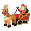 Brite Star 6' Santa In Sleigh With Reindeer Outdoor Christmas Inflatable Yard Decoration 49-030-00