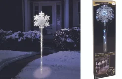 Brite Star Set Of 3 LED Snowfall Light Show Pathway Markers Outdoor Christmas Decoration 48-509-00