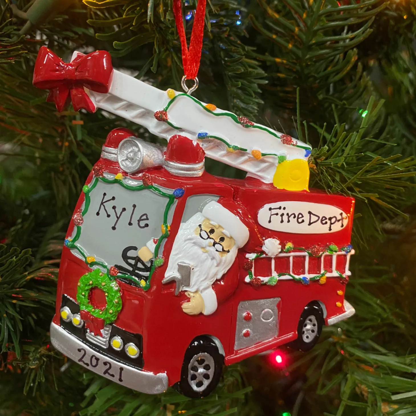 Christmas Parade Fire Truck Personalized Christmas Ornament OR1583