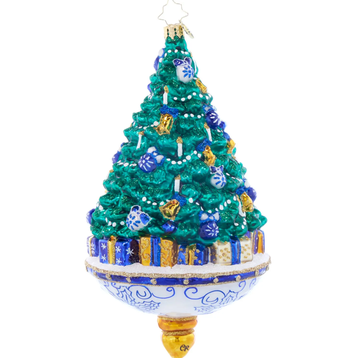 Christopher Radko Chinoiserie Spruce Glass Christmas Ornament 1021805