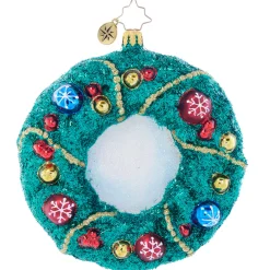 Christopher Radko Enchanted Evergreen Wreath Glass Christmas Ornament 1021960