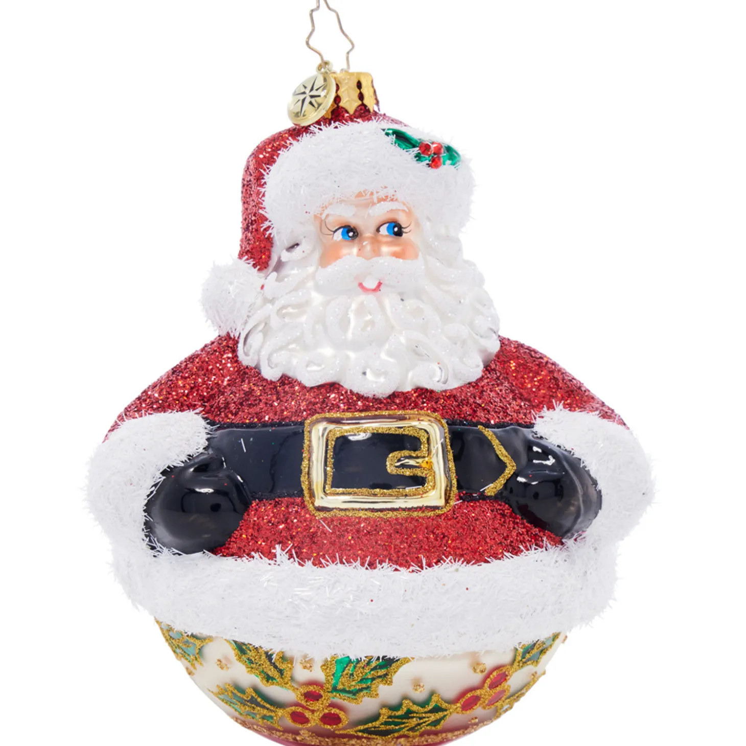Christopher Radko Jolly Holly Claus Glass Christmas Ornament 1021893