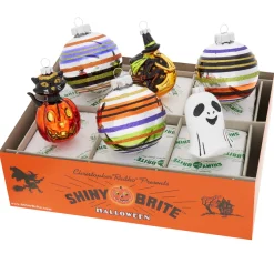 Christopher Radko Shiny Brite 3.25" Decorated Rounds & Figure Halloween Ornaments 4028180