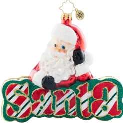 Christopher Radko What's In A Name Santa? Glass Christmas Ornament 1021832