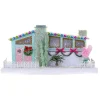 Cody Foster 11.5" Blue Palm Springs House Vintage Inspired Putz Christmas House HOU-397