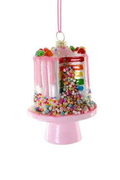 Cody Foster 4.25" Confetti Cake Glass Christmas Ornament GO-8139