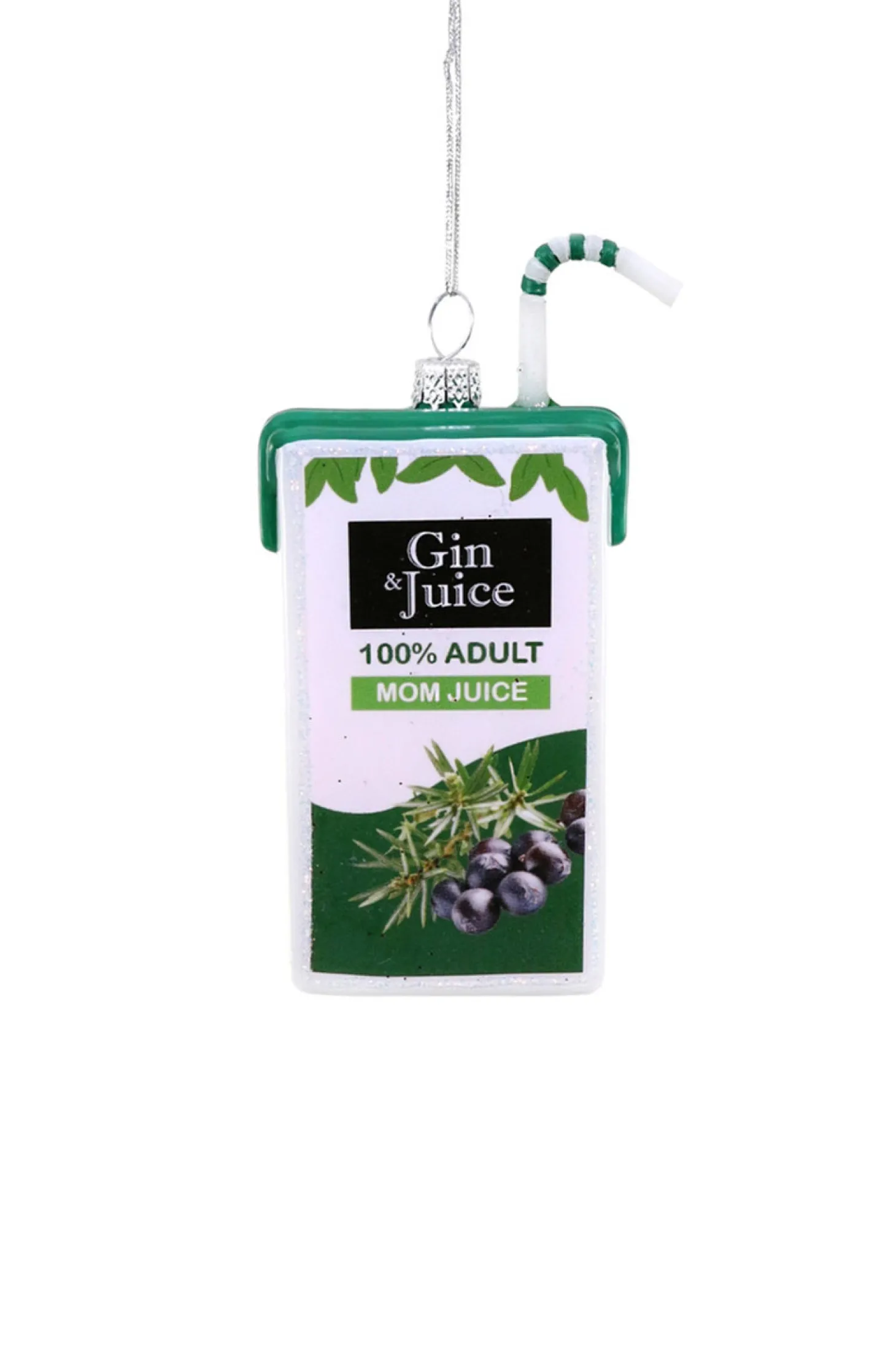 Cody Foster 4.25" Gin Juice Box Glass Christmas Ornament GO-9218
